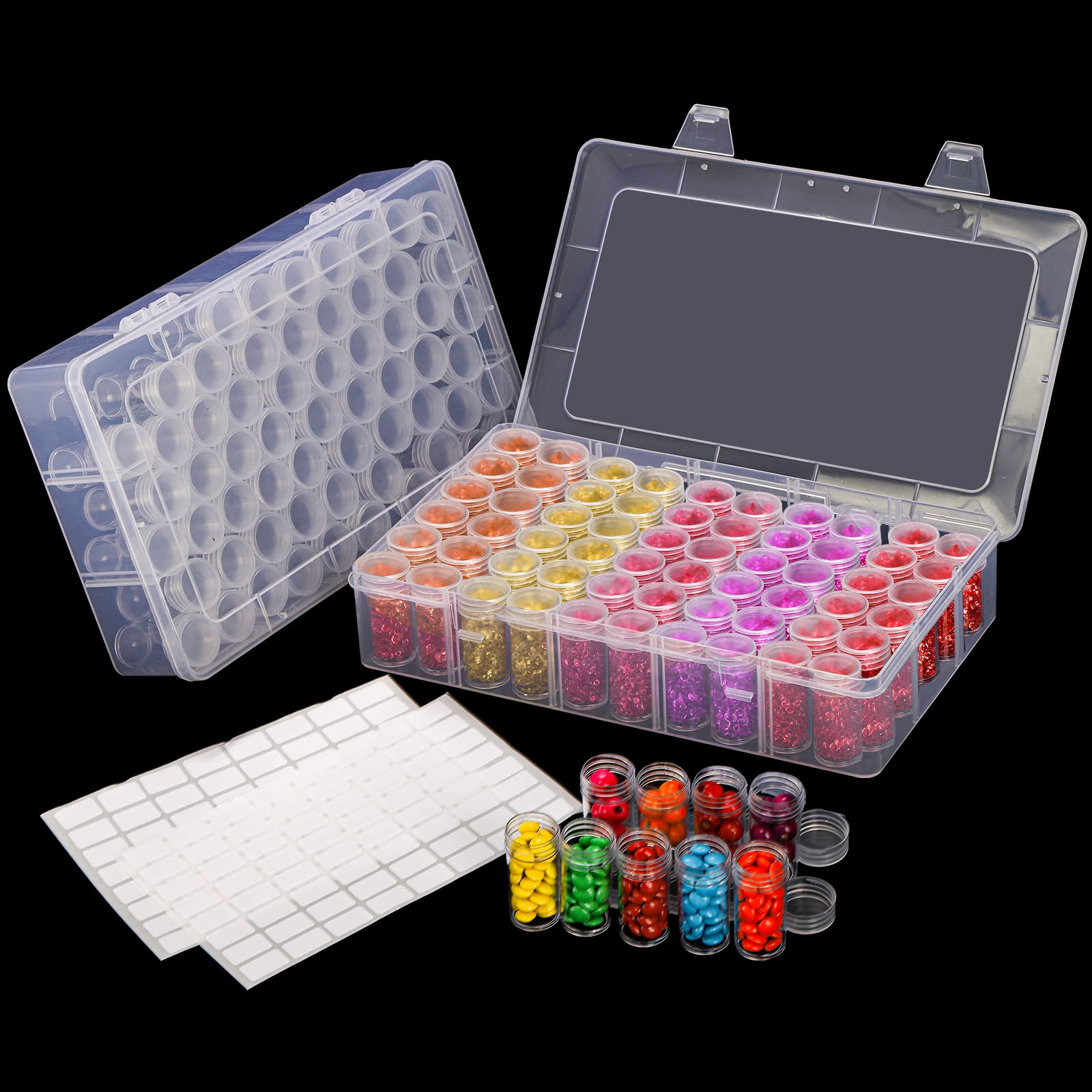 Embroidery Details - 1pc 24/30//38/60 Slots Plastic Storage Box,