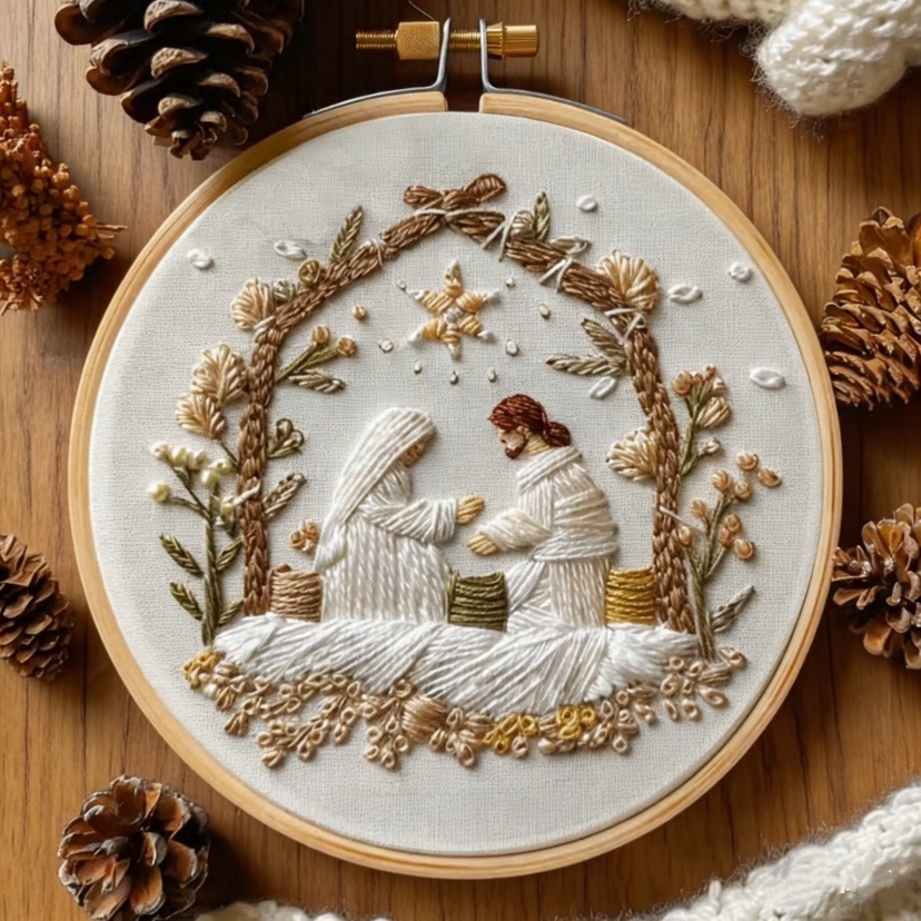 Embroidery Jesus - Jesus Birth Christmas Embroidery kit with