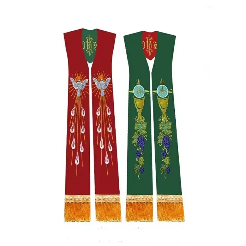 Embroidery Pashmina - LITURGICAL MASS Clergy Stole Priest Vestment