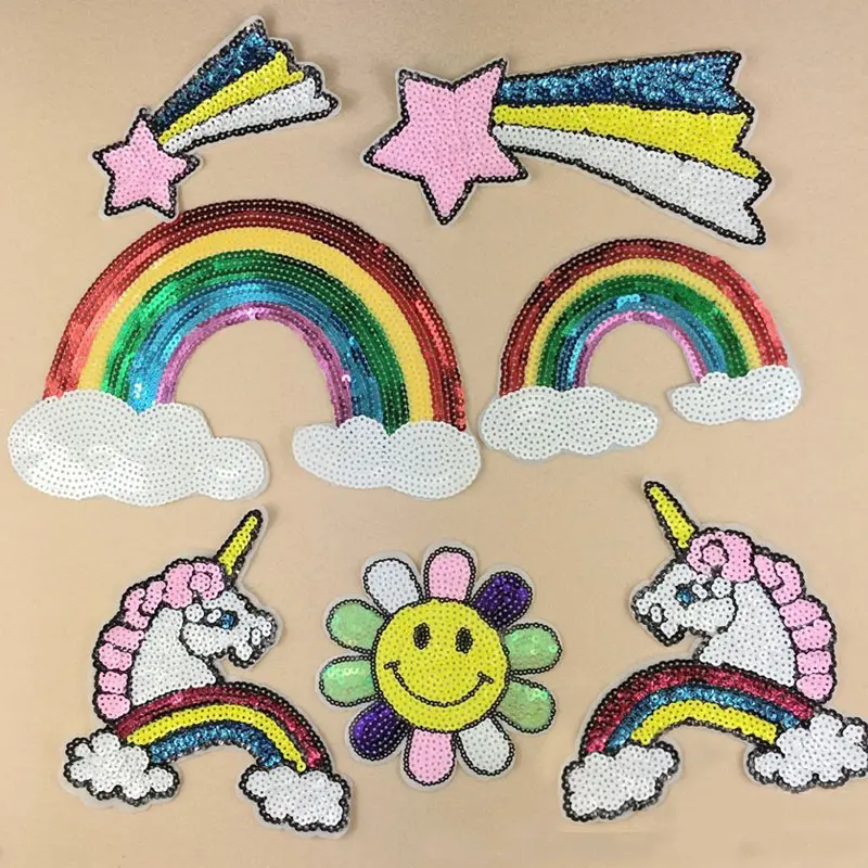 Embroidery Unicorn - Rainbow Unicorn Star Butterfly Sequin Embroidery
