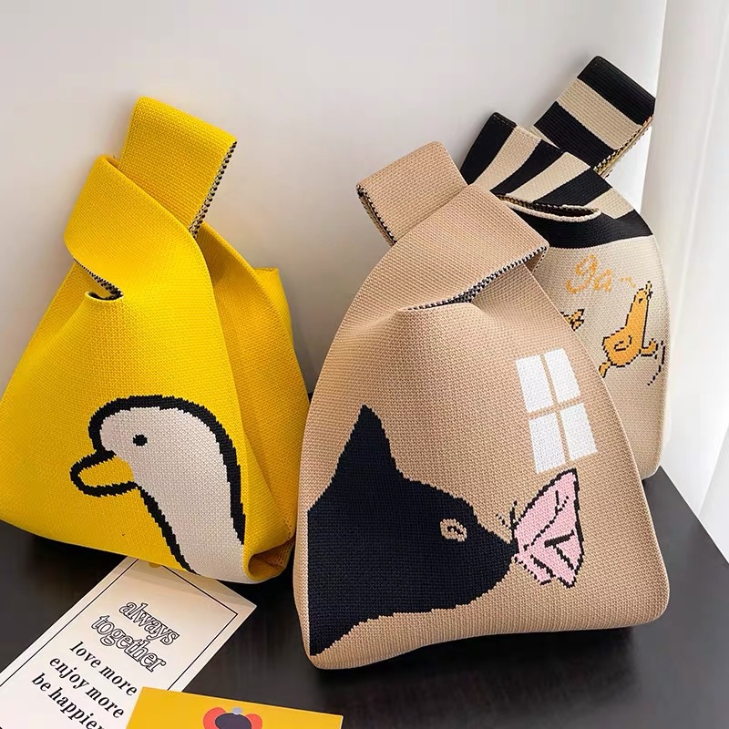 Women'S Knot Wrist Bag Portabl - Embroidery Underlay ulasan dan harga
