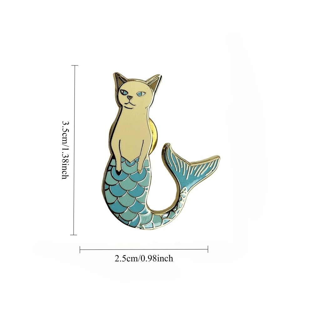 1pc Purrmaid Cat Mermaid Ename - Embroidery Whale ulasan dan harga
