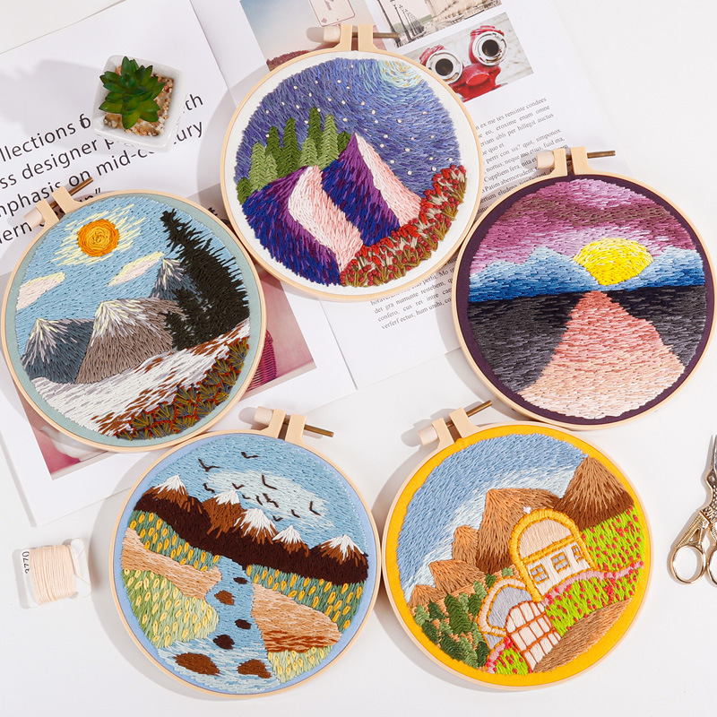 DIY Landscape Embroidery Set N - Embroidery Pashmina ulasan dan harga