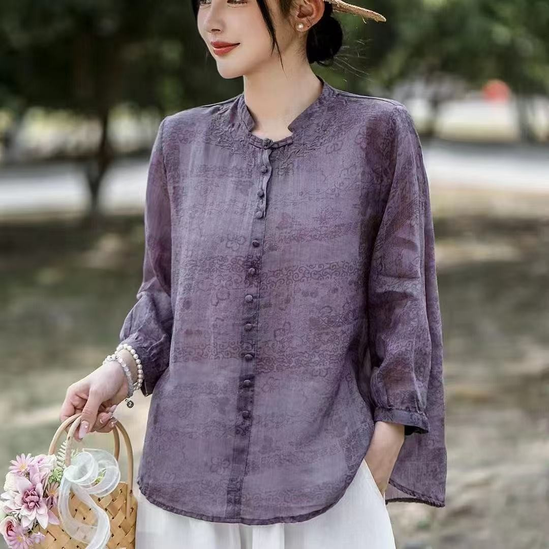 Elegant Harajuku Slim Fit Fema - Embroidery Pashmina ulasan dan harga