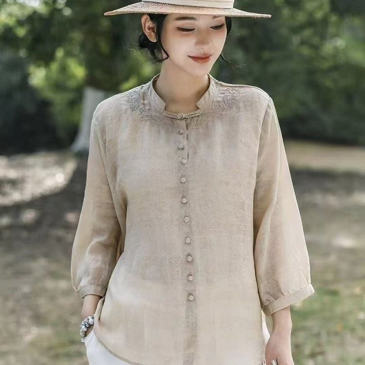 Elegant Harajuku Slim Fit Fema - Embroidery Pashmina ulasan dan harga