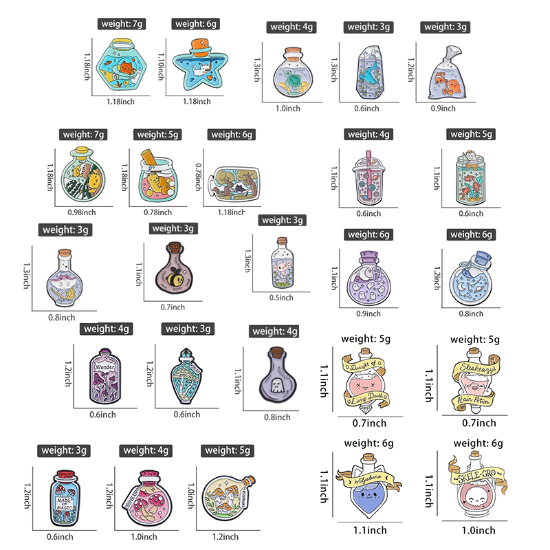 Mushroom Cat Bottle Enamel Pin - Embroidery Whale ulasan dan harga