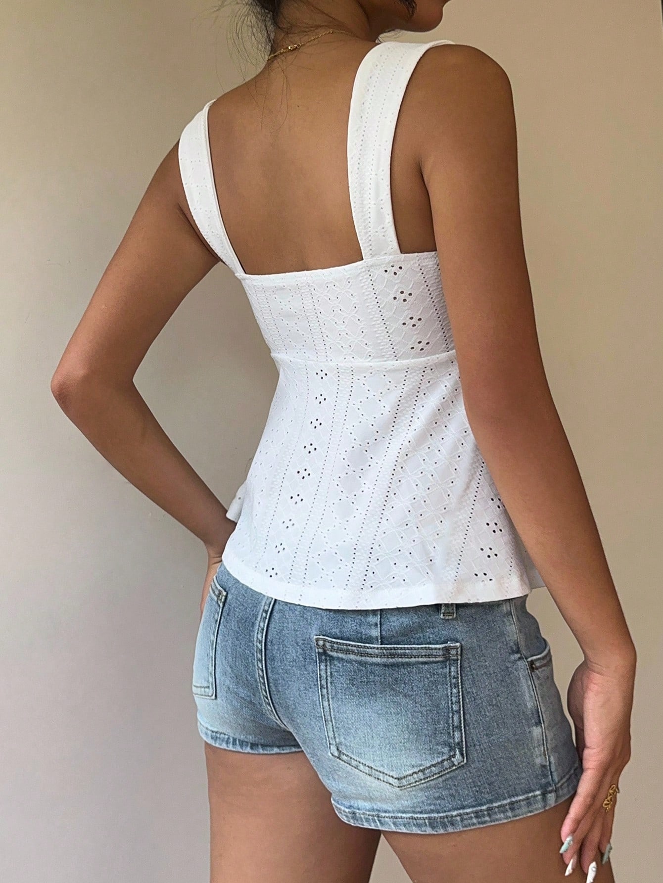 Women Wide Strap Eyelet Embroi - Embroidery Eyelet ulasan dan harga