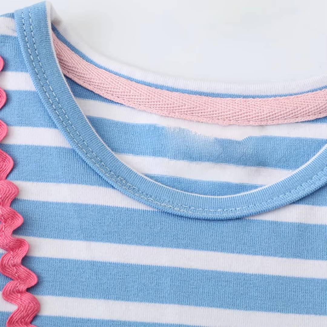 Girls Casual Ruffle Dress Cute - Embroidery Unicorn ulasan dan harga