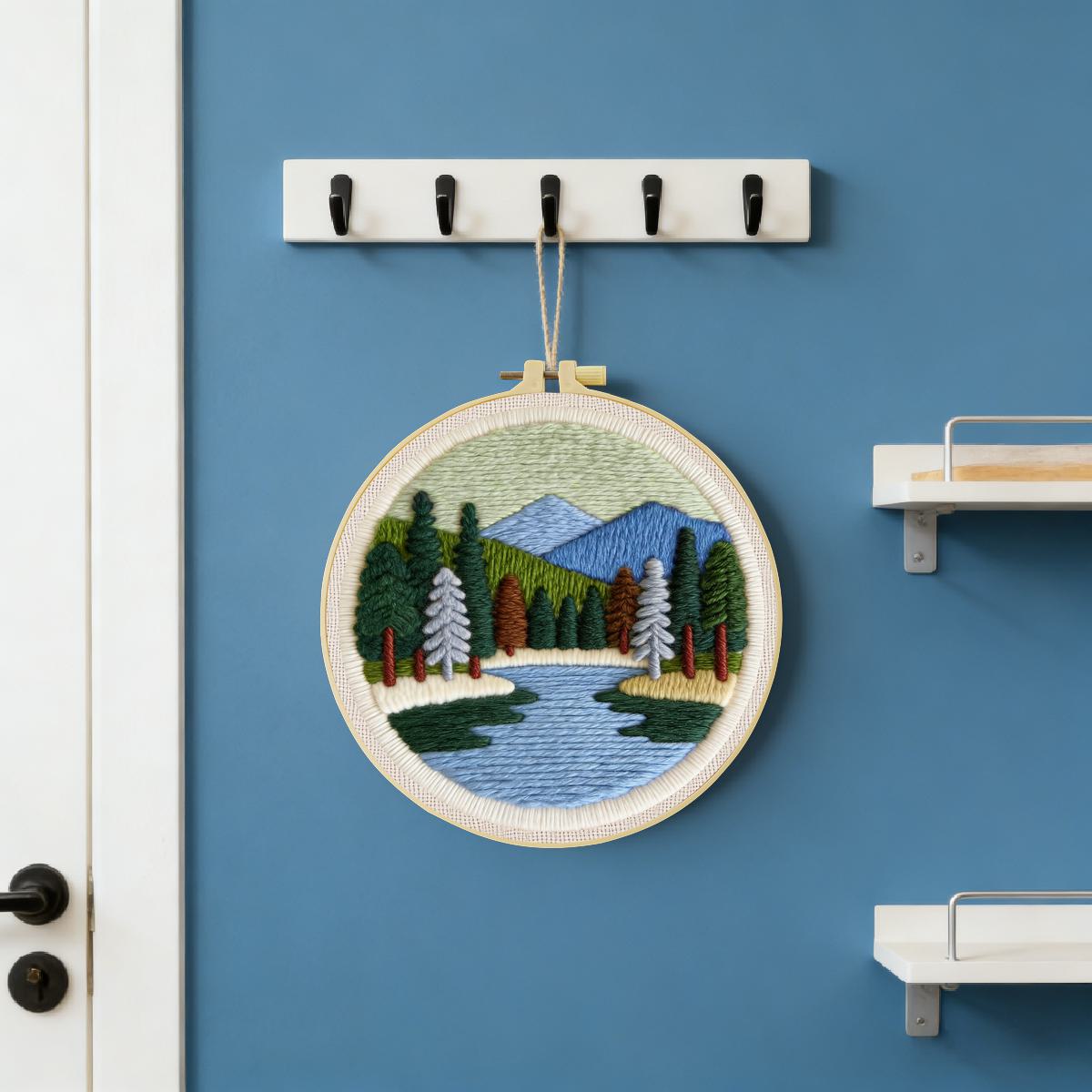 20X20CM/7.87inch Scenery Punch - Embroidery Sheet ulasan dan harga