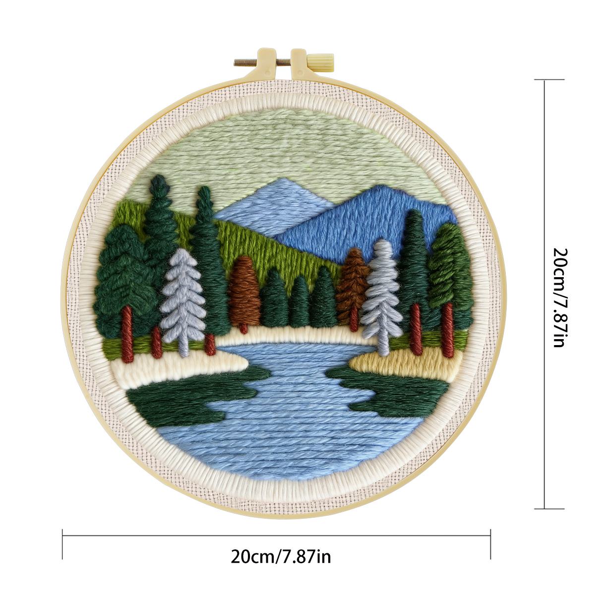 20X20CM/7.87inch Scenery Punch - Embroidery Sheet ulasan dan harga