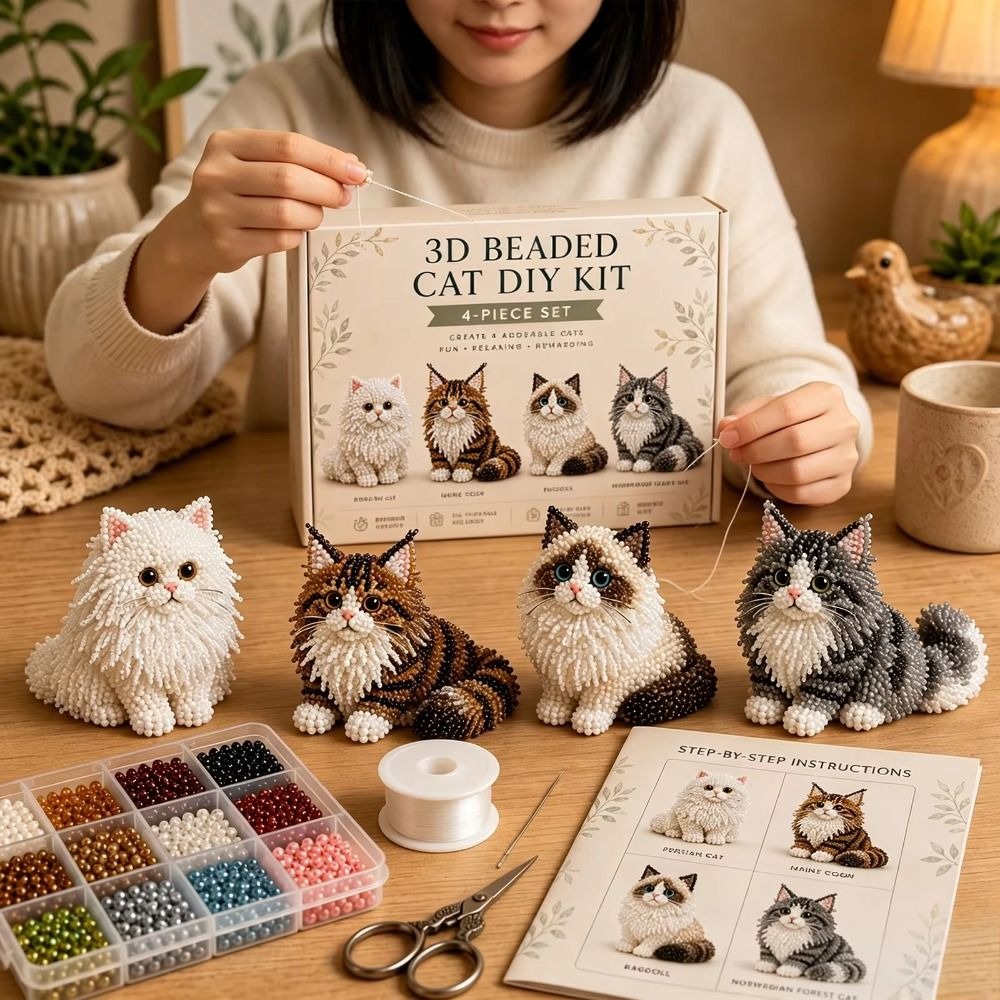 Handmade DIY Animal Bead Embro - Embroidery Kit Set ulasan dan harga
