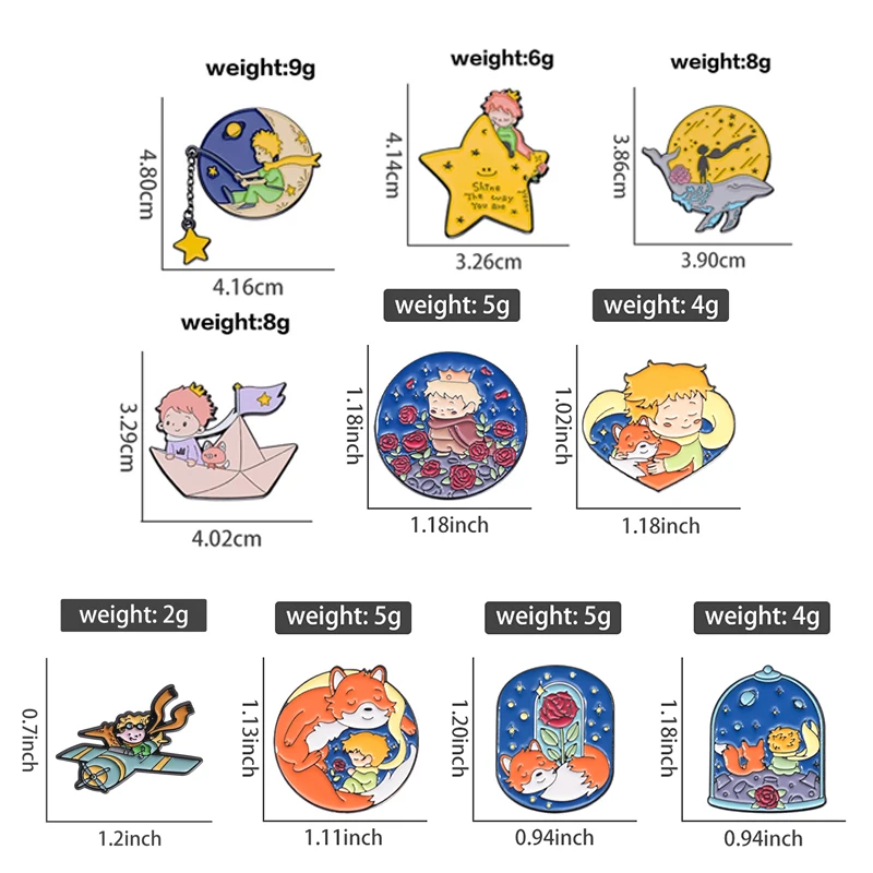 Boy and Fox Rose Enamel Pins C - Embroidery Whale ulasan dan harga