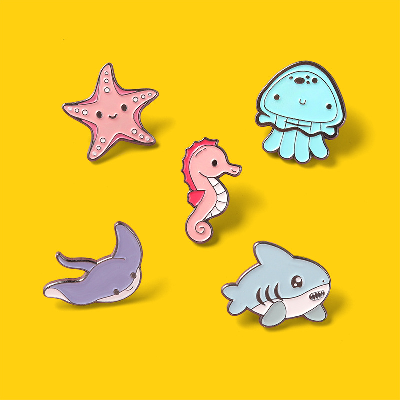 Cute Ocean Sea Animal Enamel P - Embroidery Whale ulasan dan harga