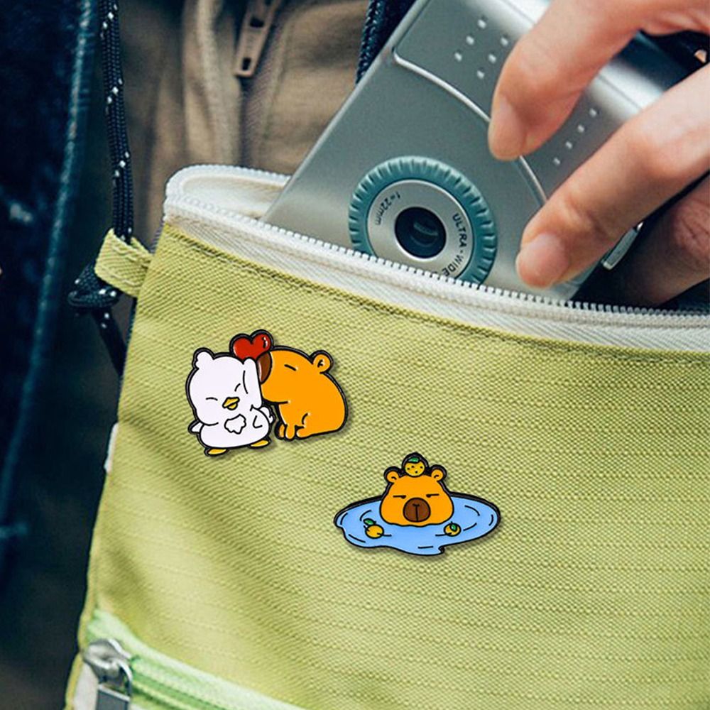 Cartoon Capybara Brooch Creati - Embroidery Whale ulasan dan harga
