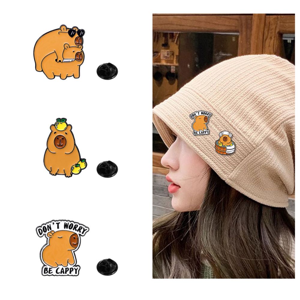 Cartoon Capybara Brooch Creati - Embroidery Whale ulasan dan harga
