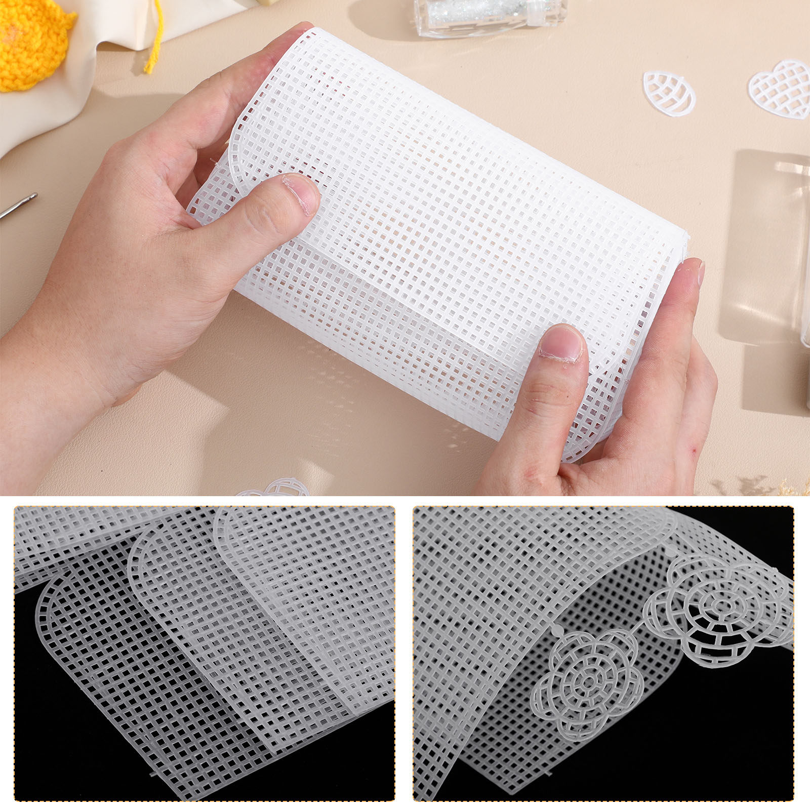 6Pcs Premium Plastic Mesh Canv - Embroidery Sheet ulasan dan harga