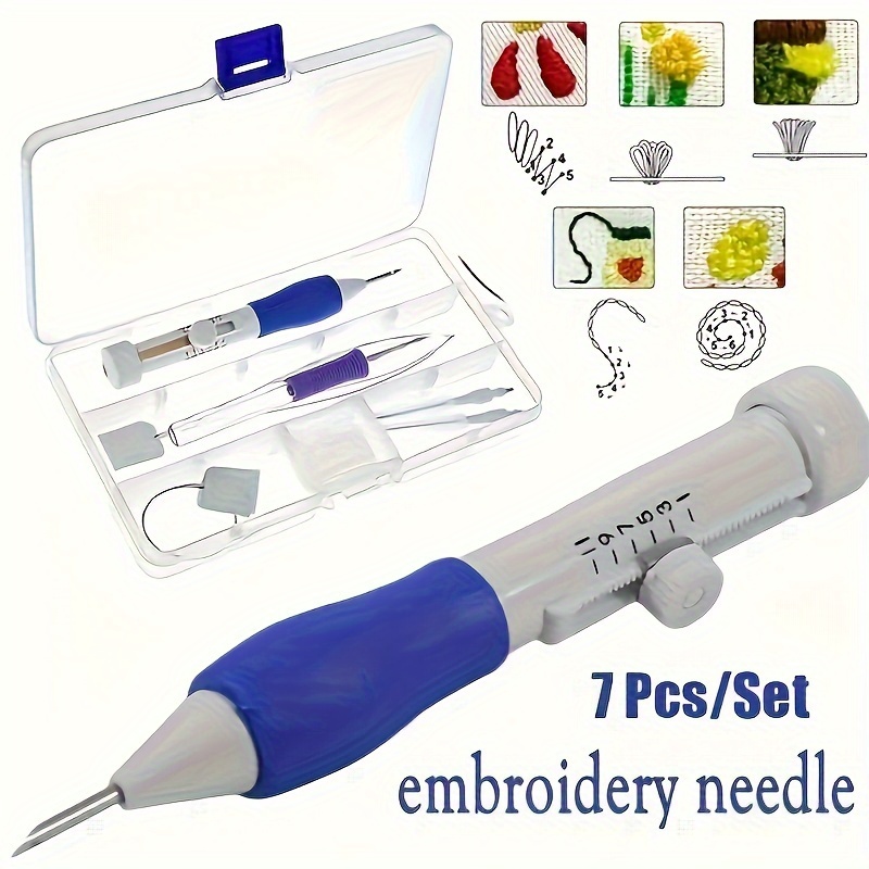 7-Piece Embroidery Punch Needl - Embroidery Kit Set ulasan dan harga